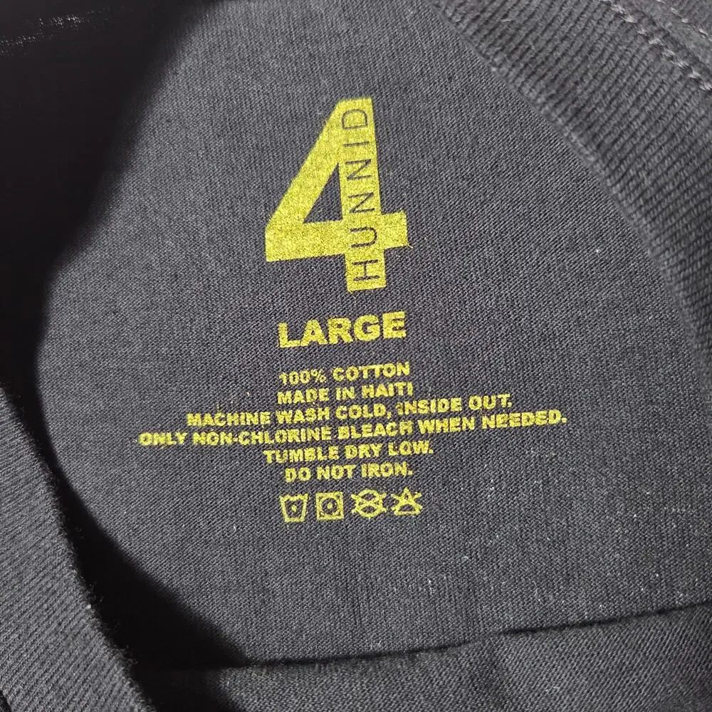 Authentic black 4Hunnid t-shirt Size Large